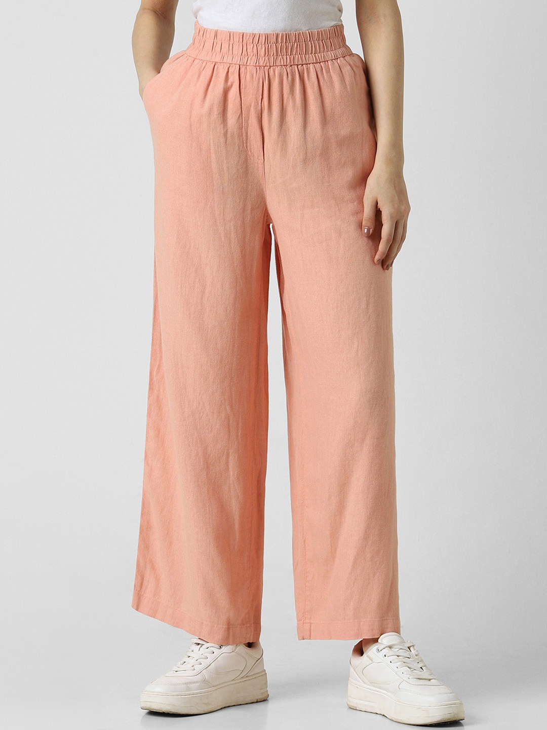 

Van Heusen Woman Mid-Rise Regular Fit Parallel Trousers, Peach