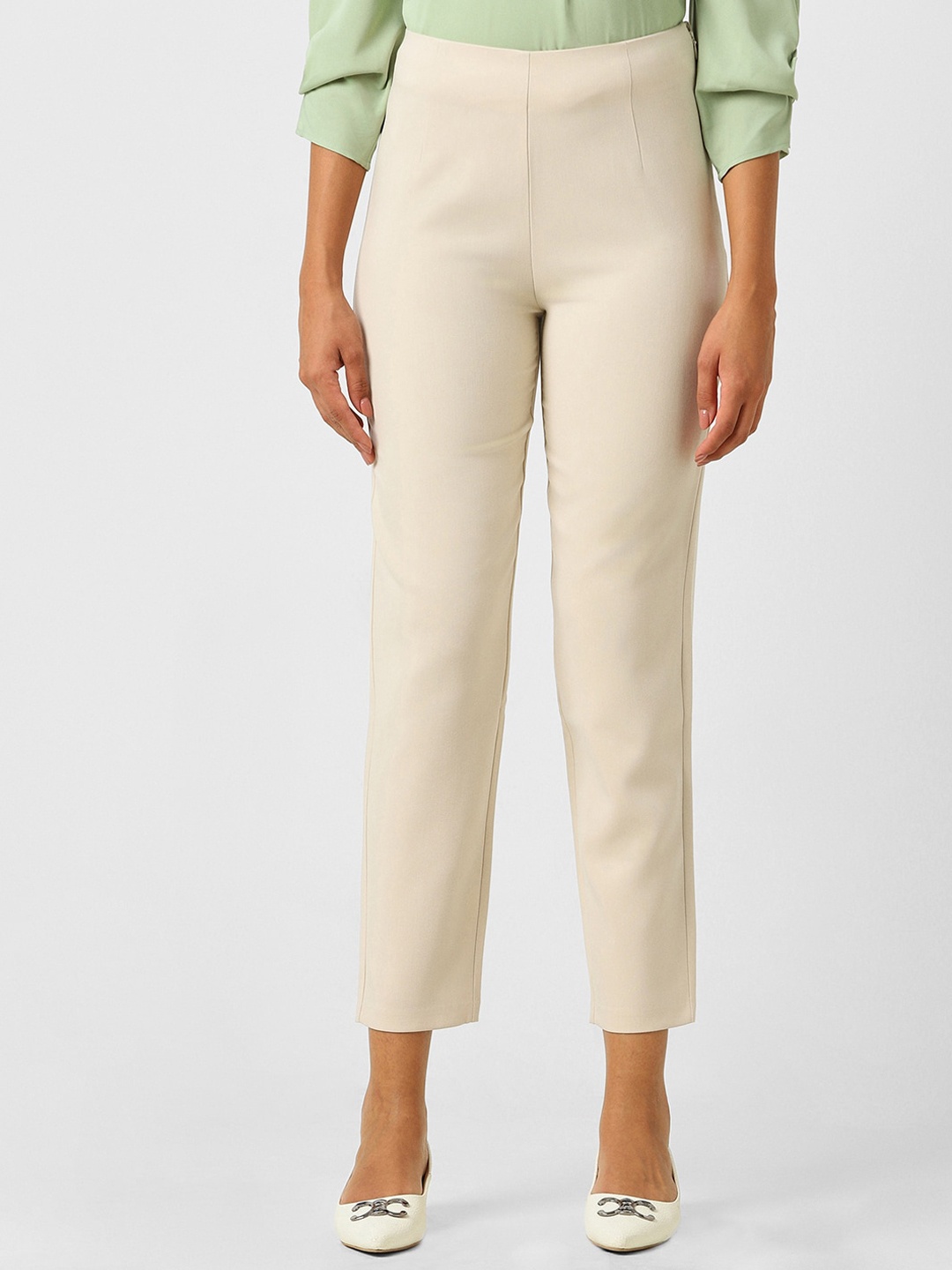 

Van Heusen Woman Mid-Rise Cropped Formal Trouser, Beige