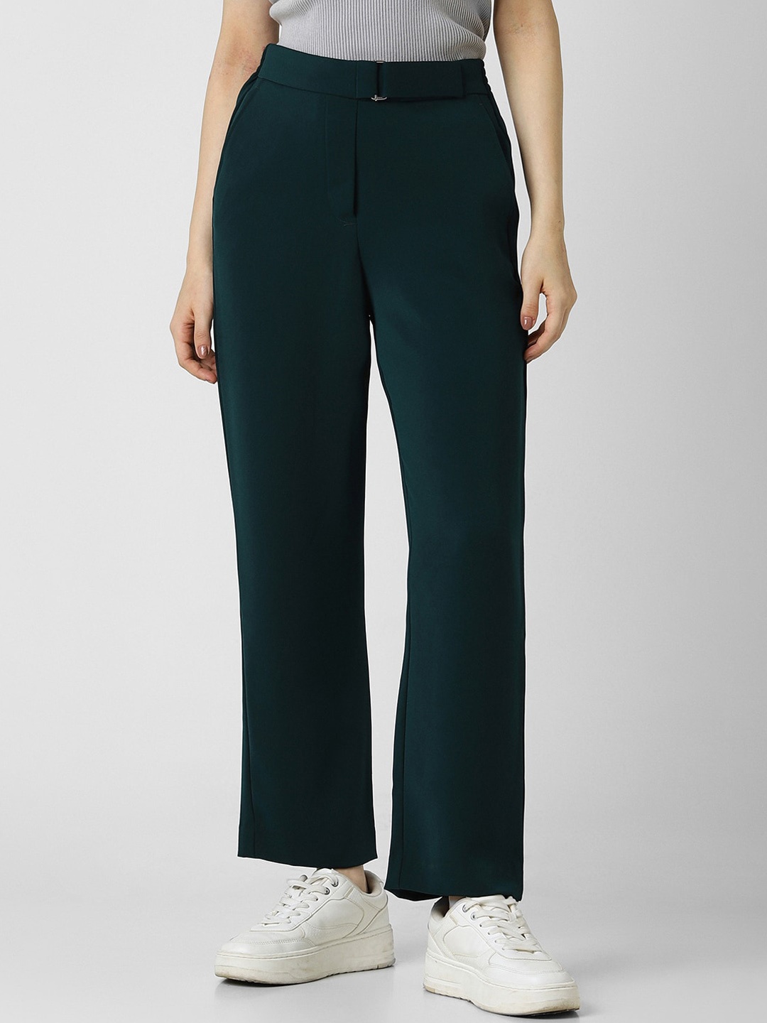 

Van Heusen Woman Women Mid Rise Formal Trousers, Green