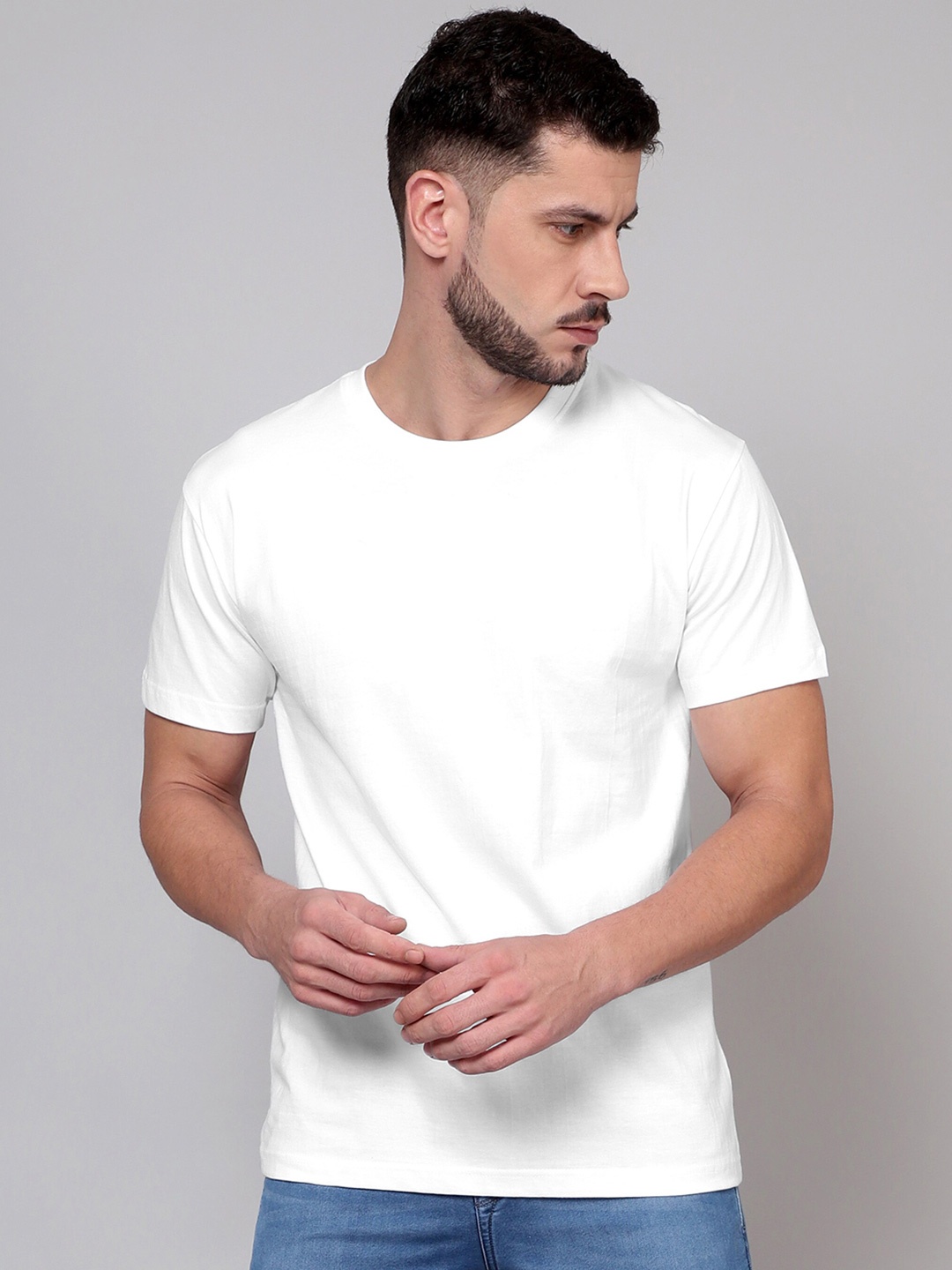 

Beyoung Round Neck Cotton T-shirt, White