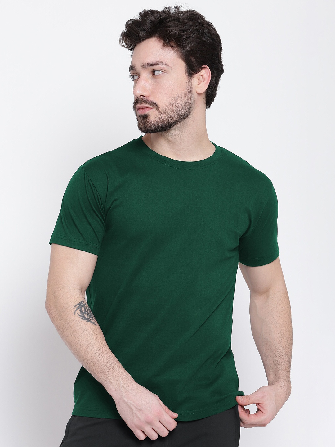 

Beyoung Cotton Round Neck T-shirt, Green