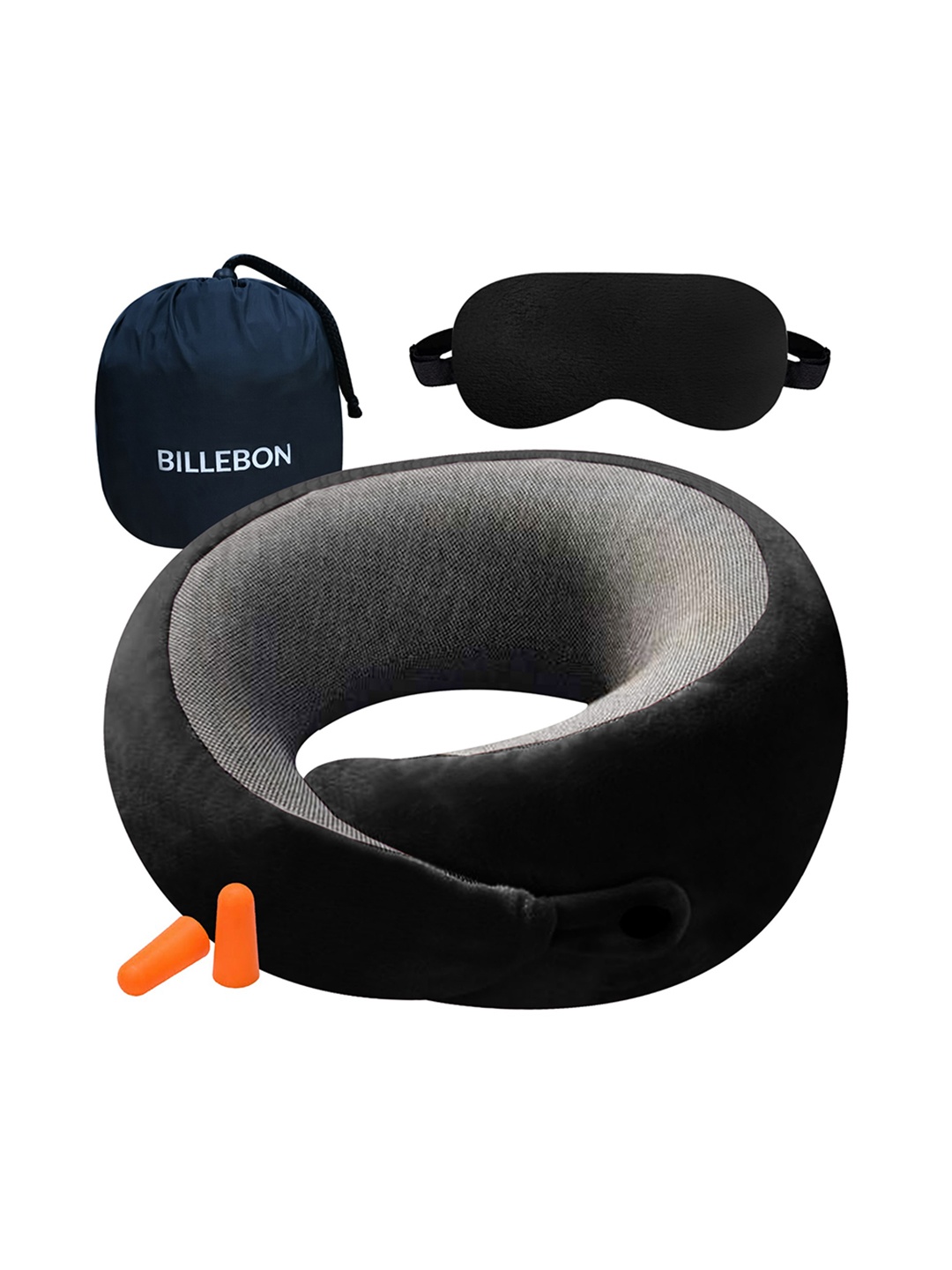 

BILLEBON Soft Travel Neck Pillow, Black