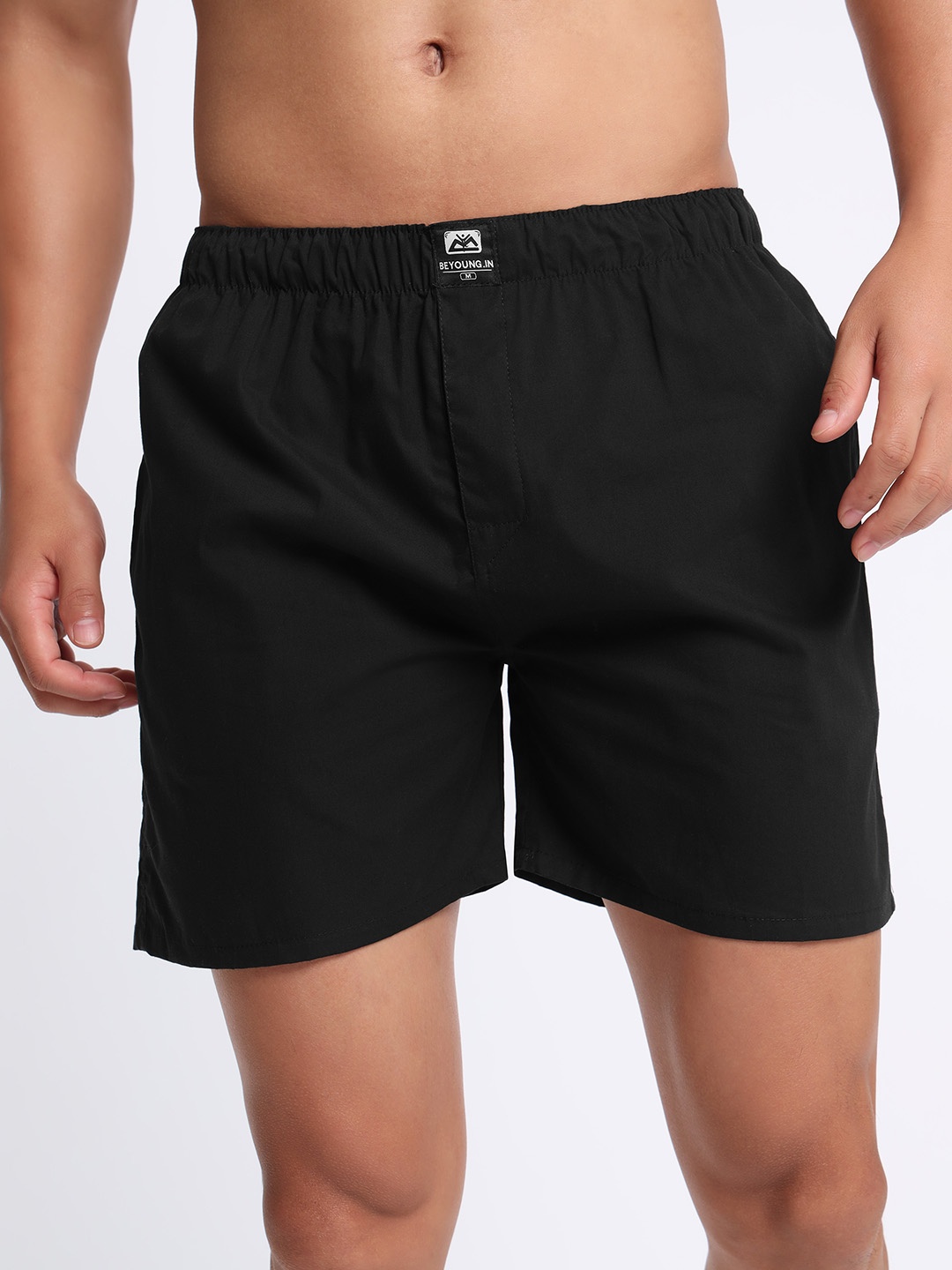 

Beyoung Mid Rise Cotton Boxers BY-MBX-003-S, Black