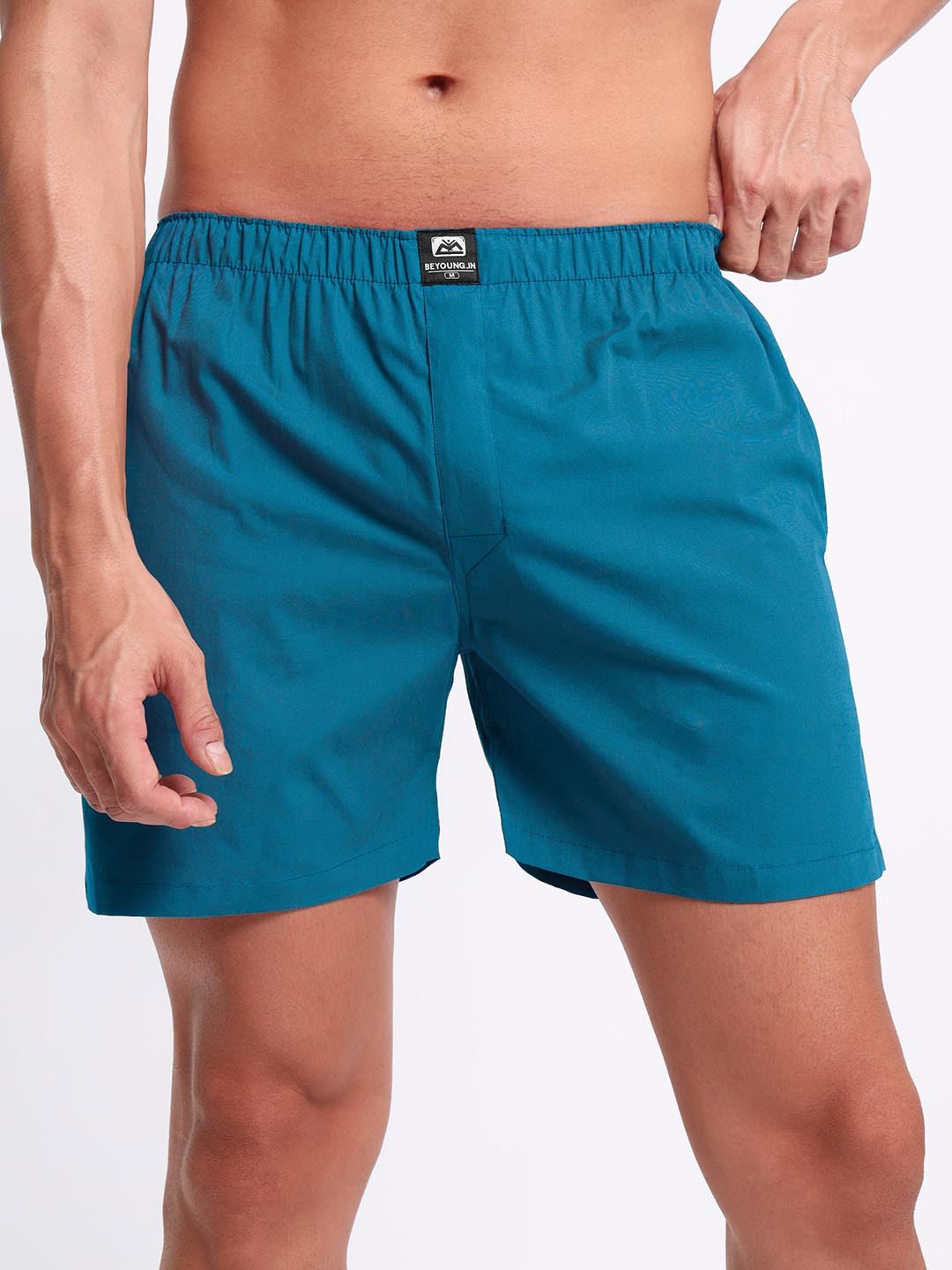 

Beyoung Mid Rise Pure Cotton Boxers BY-MBX-010-S, Teal
