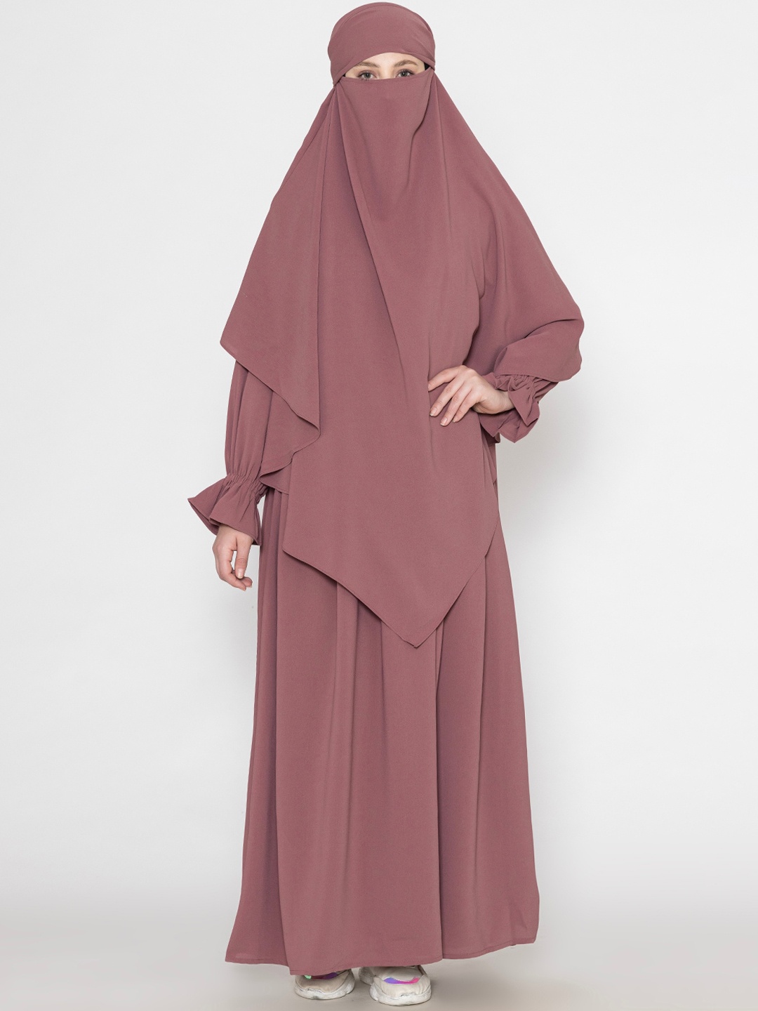 

SANASH Collections Elasticated Sleeves Long Sleeved Burqas, Mauve