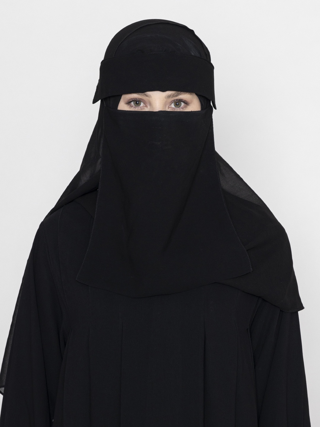 

SANASH Collections Short Naqab With Flap, Black