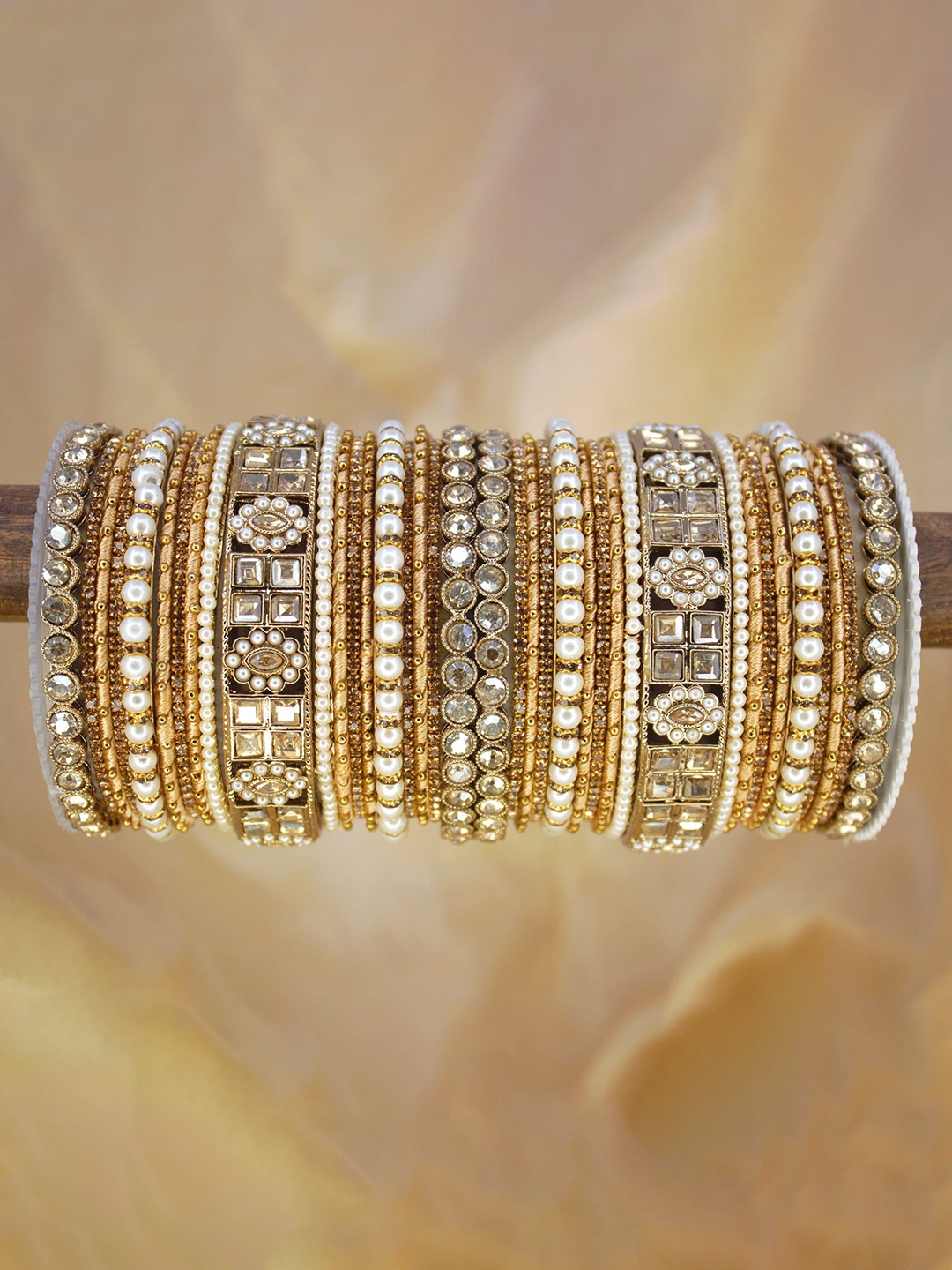 

leshya Set Of 68 Brass-Plated Bangles, Gold