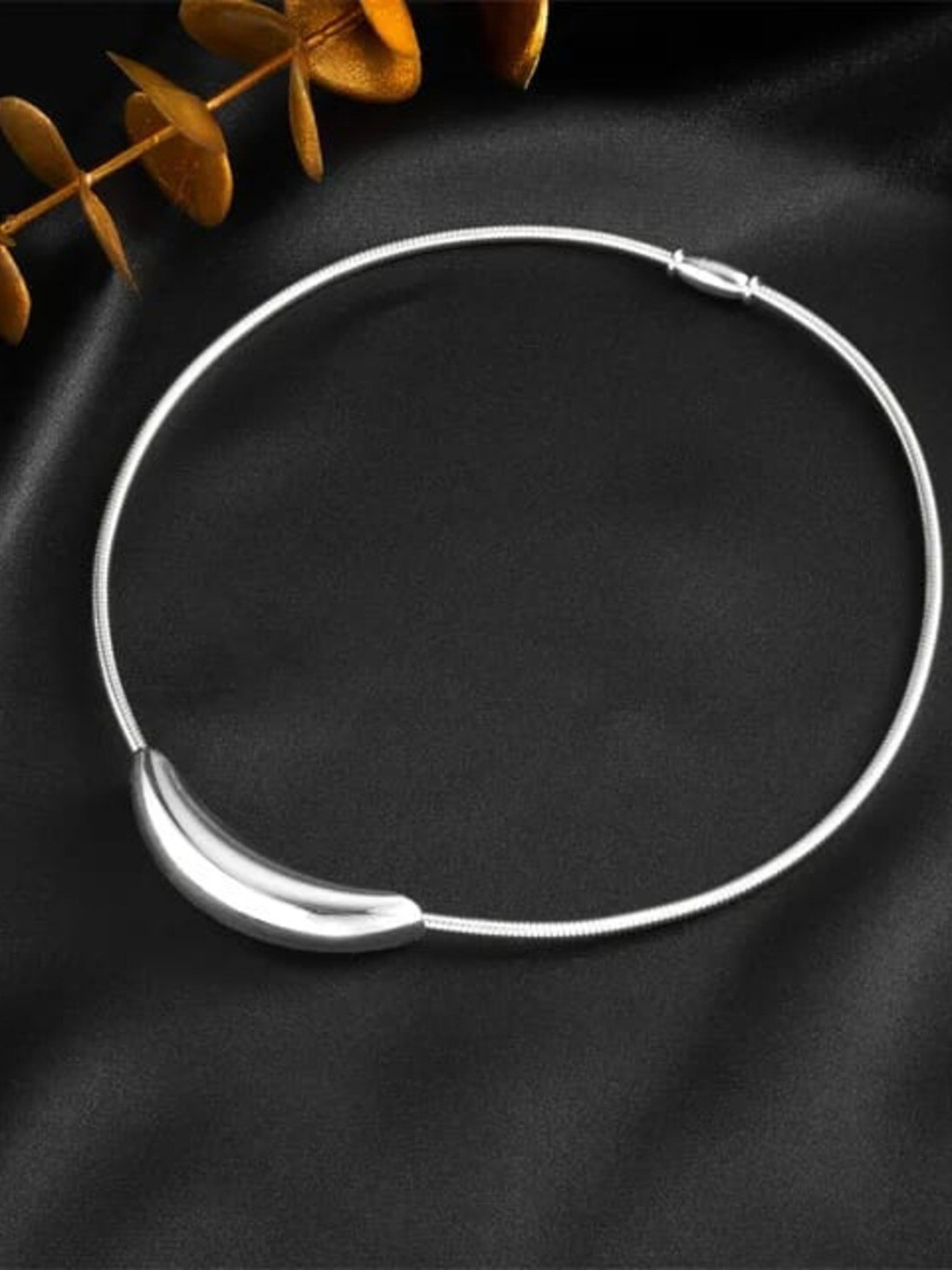 

KRYSTALZ Silver Plated Stainless Steel Choker Necklace