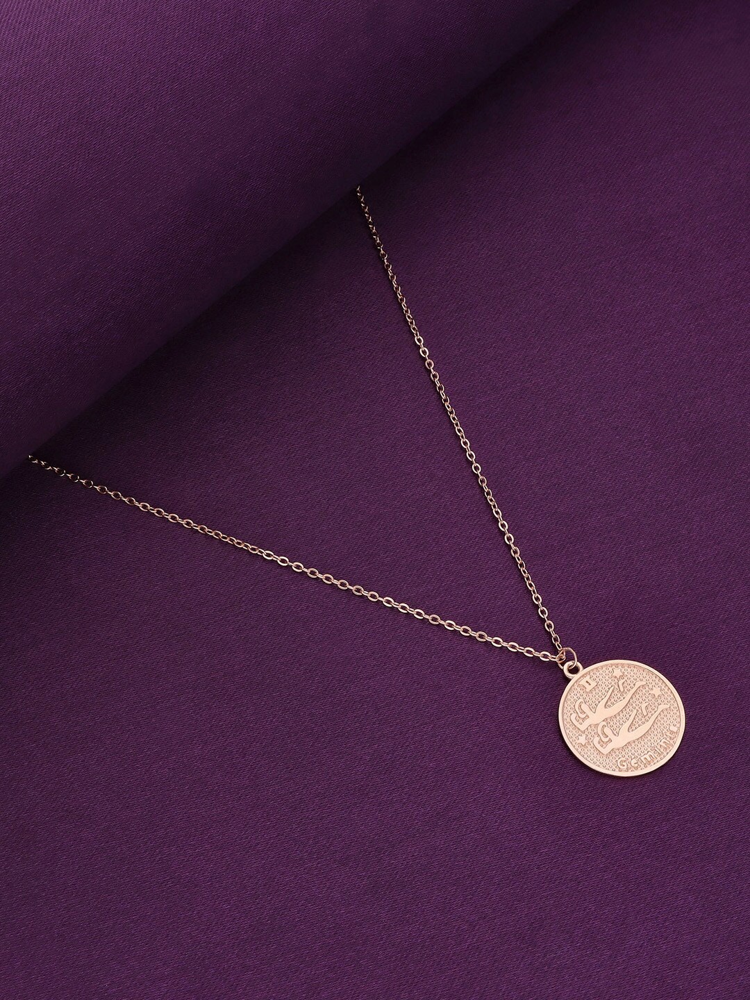 

KAI JEWEL 92.5 Sterling Silver Rose Gold-Plated Circular Pendant