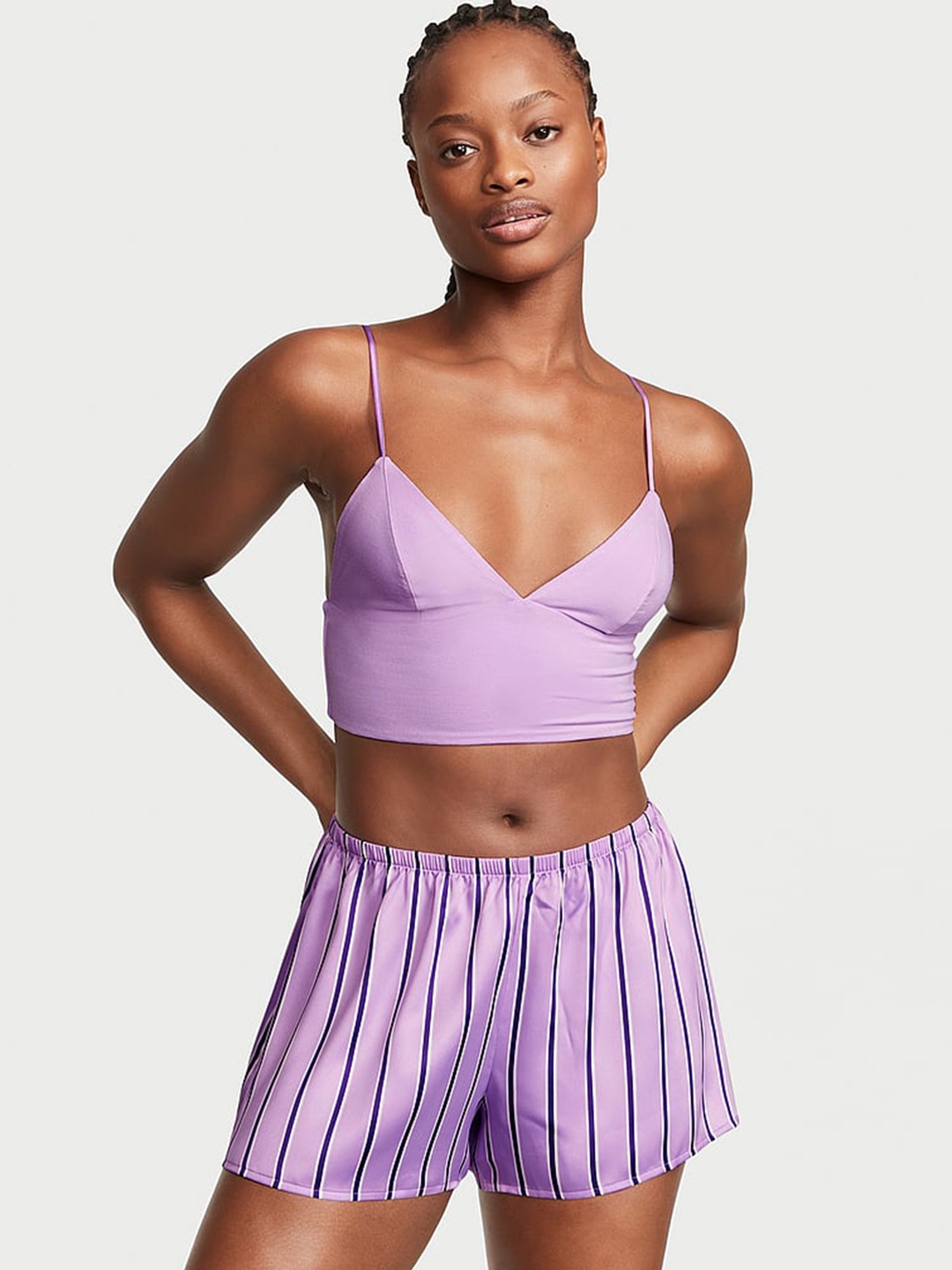 

Victoria's Secret Shoulder Strap Crop Cami Night suit, Lavender