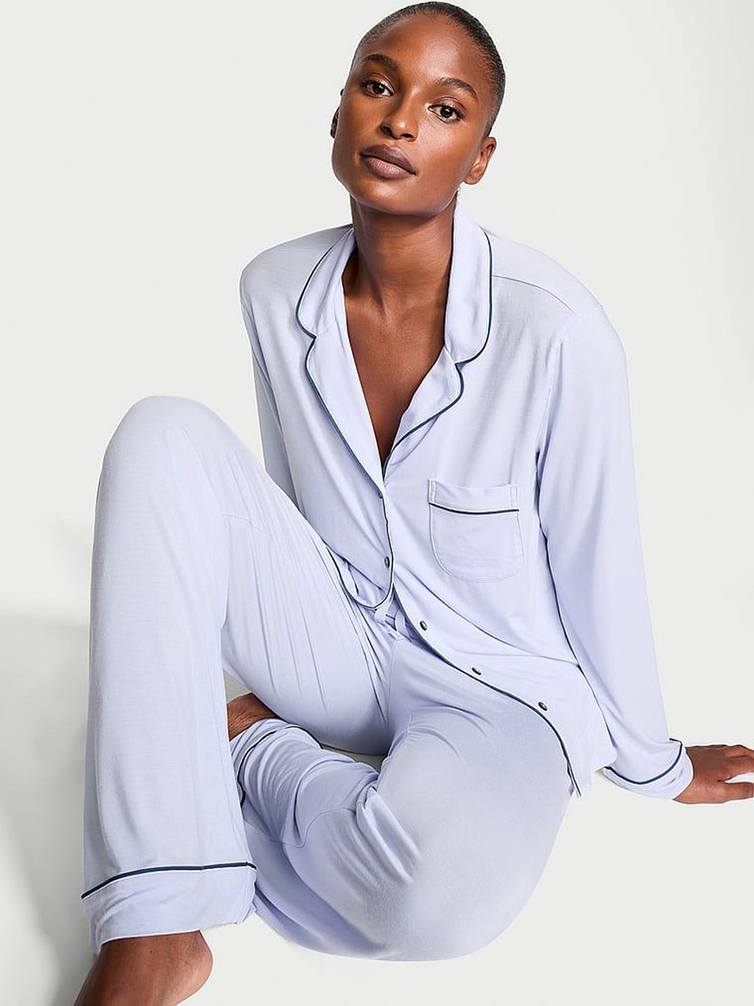 

Victoria's Secret Lapel Collar Night suit, Blue