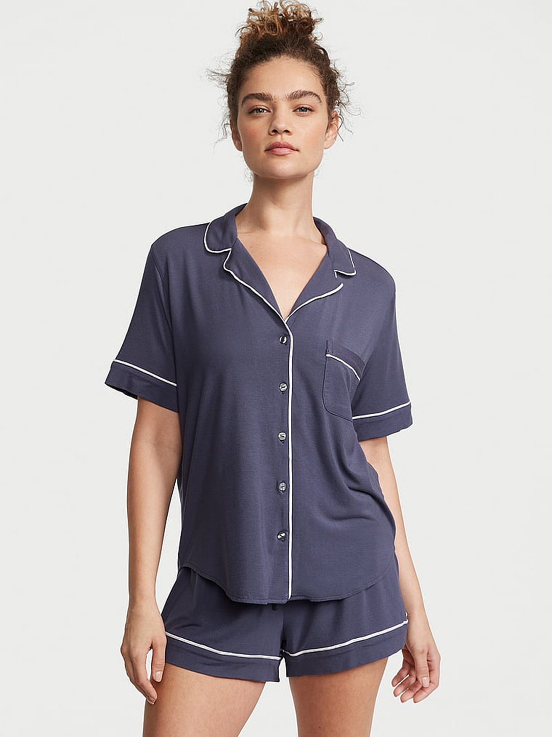 

Victoria's Secret Lapel Collar Modal Night Suit, Grey