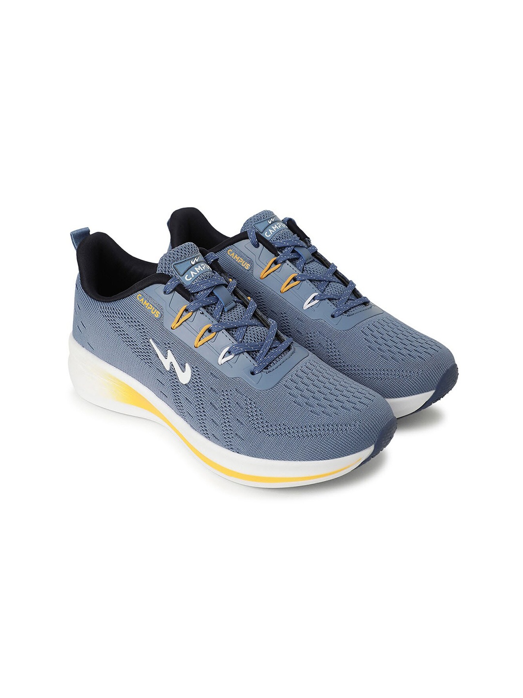 

Campus Men Textured Lace-Up Running Shoes, Blue