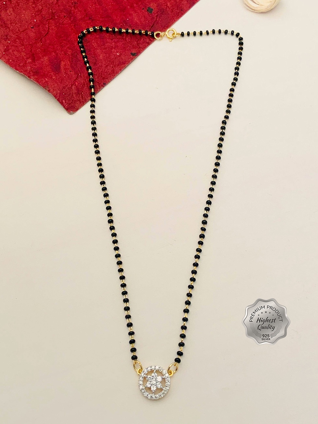 

ABDESIGNS Gold-Plated 925 Sterling Silver Diamond Zirconia Mangalsutra