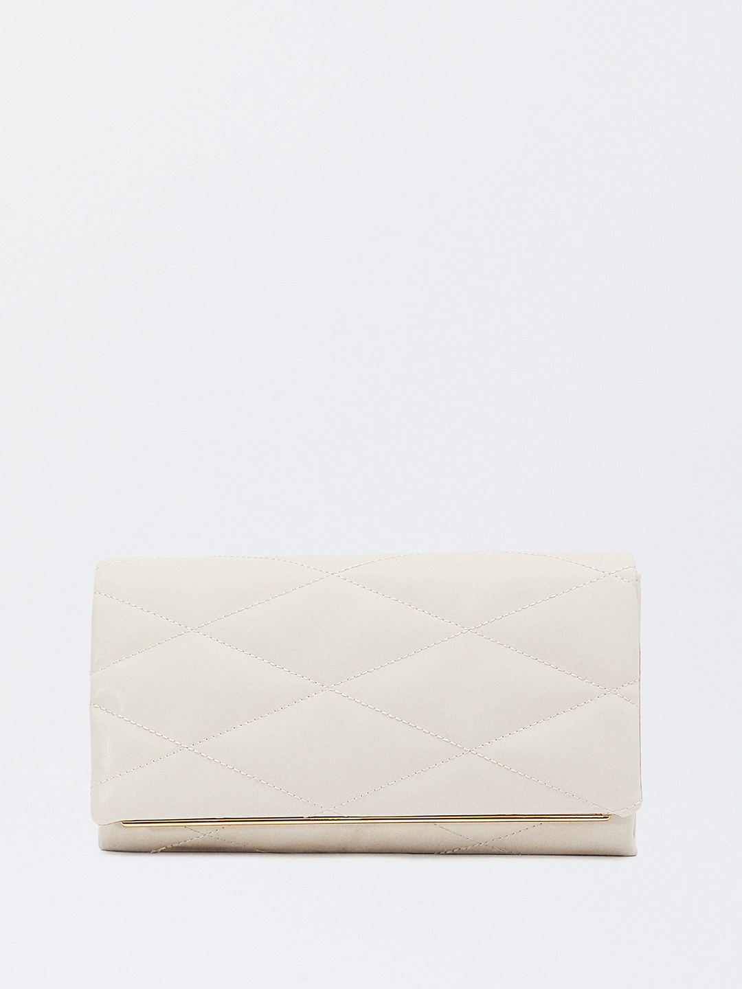 

PARFOIS Quilted Envelope Clutch, Off white
