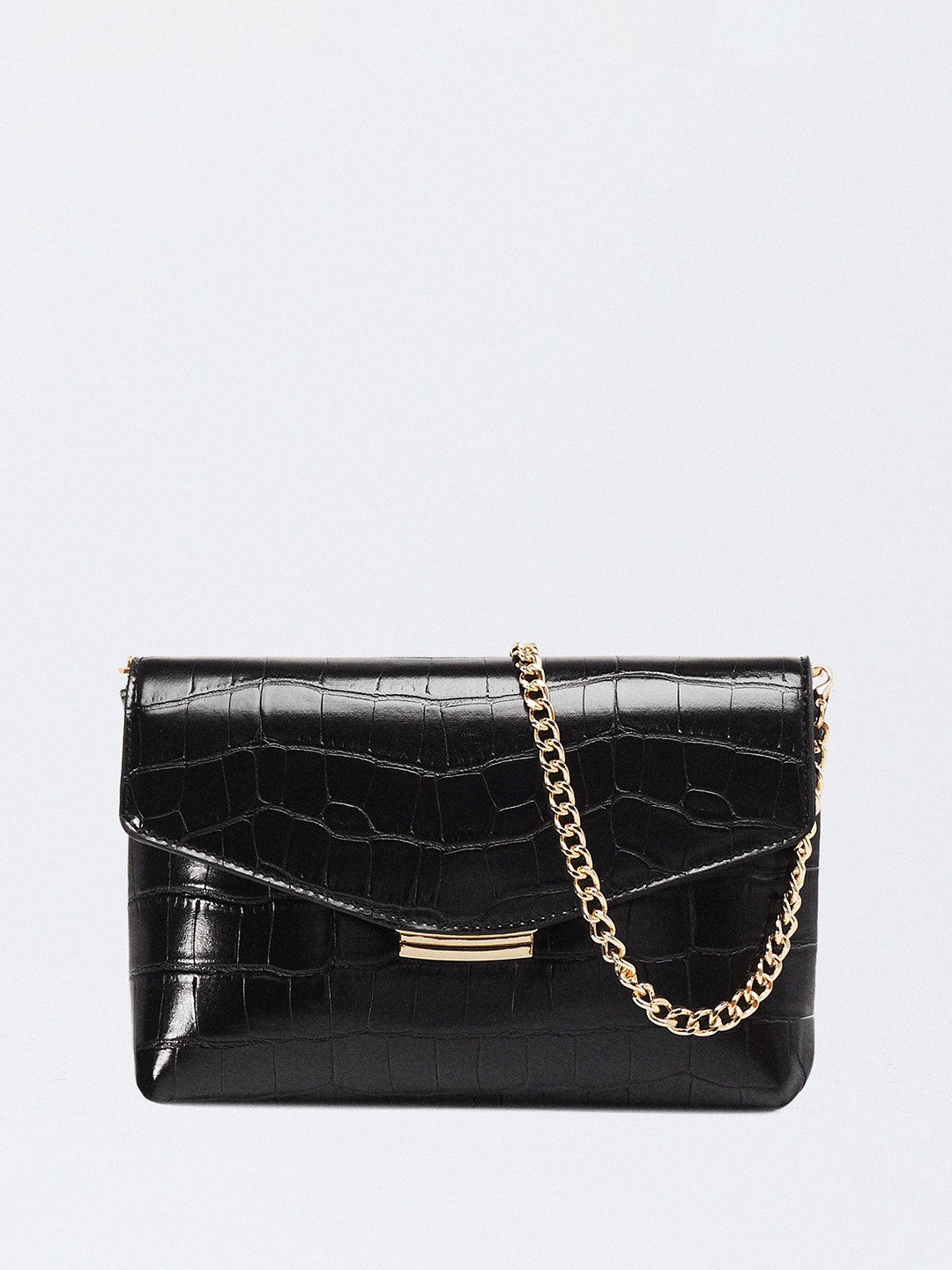 

PARFOIS Animal Textured Structured Shoulder Bag, Black