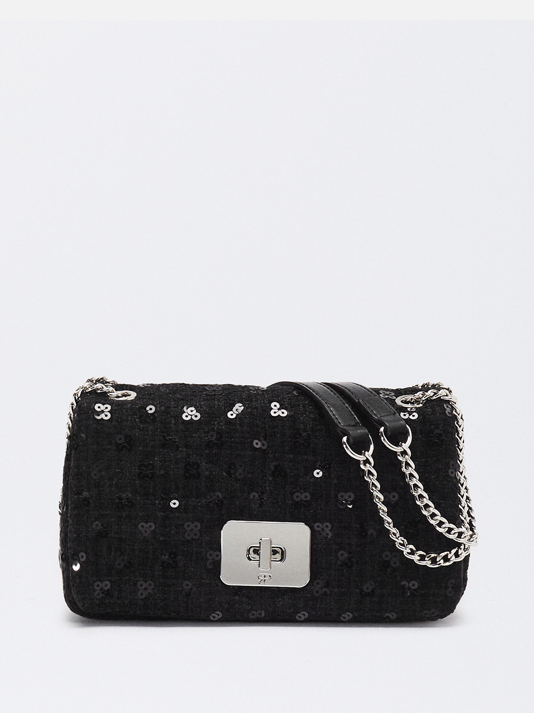 

PARFOIS Embellished Structured Shoulder Bag, Black