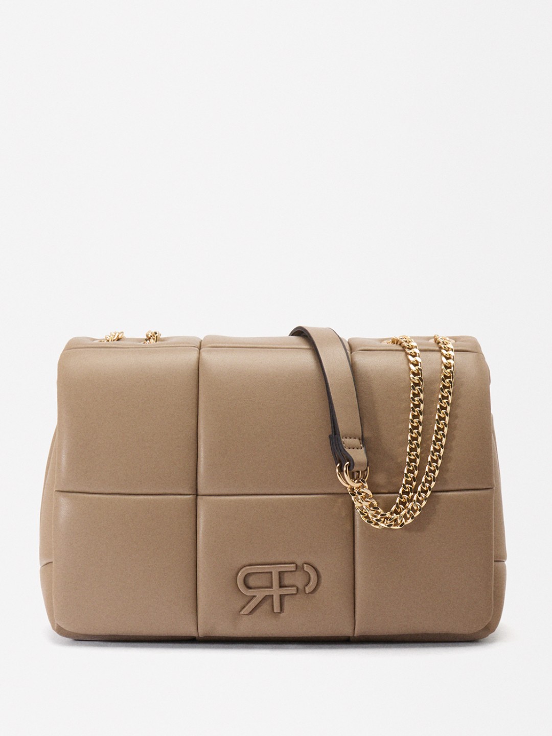 

PARFOIS Quilted Structured Shoulder Bag, Beige