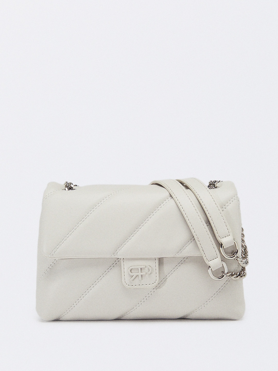 

PARFOIS Quilted Structured Shoulder Bag, Off white