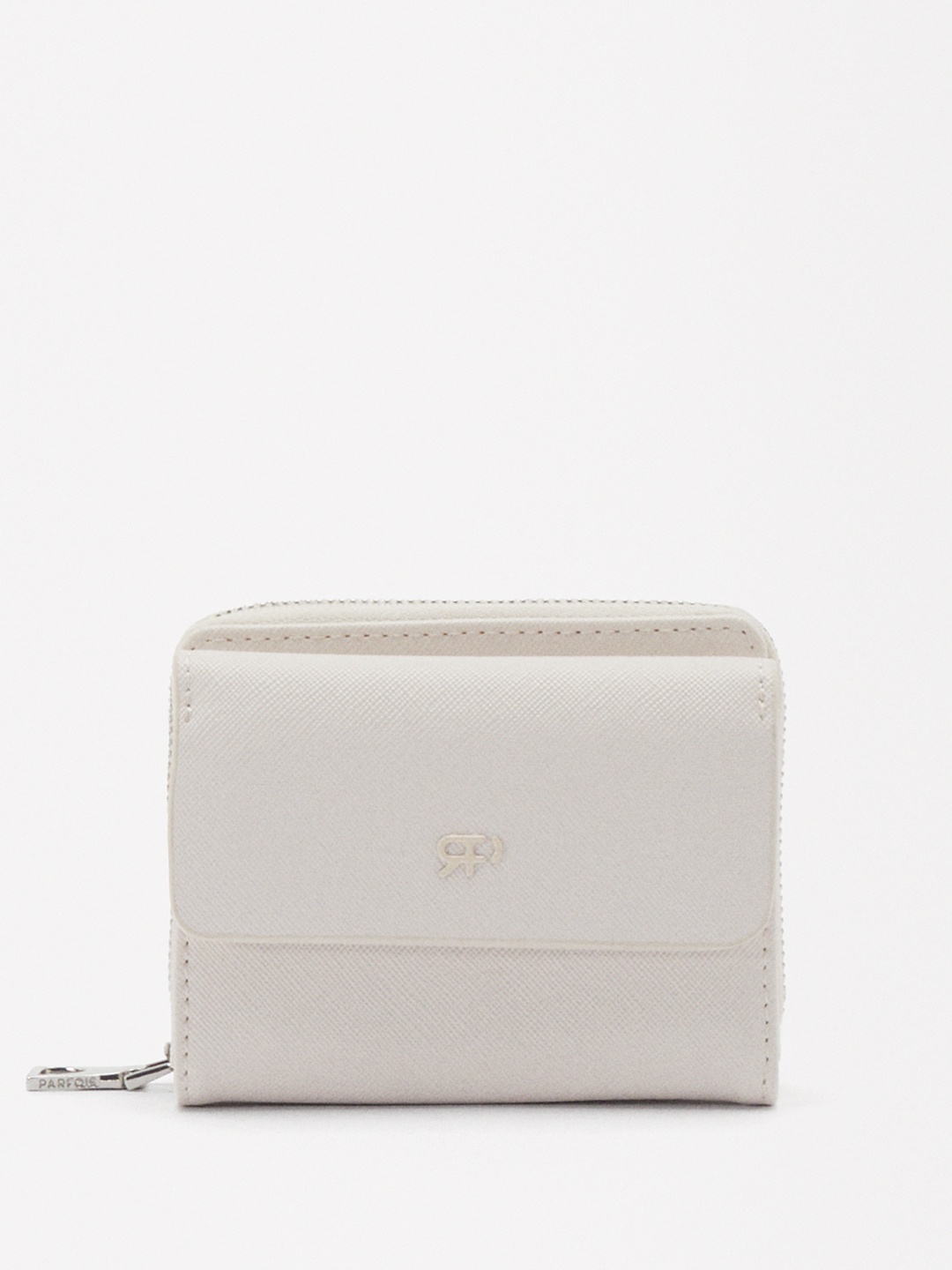 

PARFOIS Women Solid Zip Around Wallet, Off white