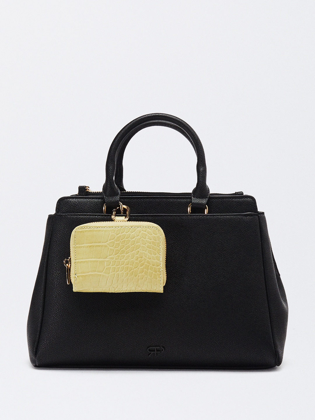 

PARFOIS Textured Structured Handheld Bag, Black