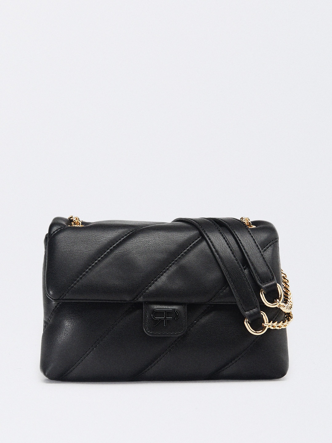 

PARFOIS Quilted Structured Sling Bag, Black