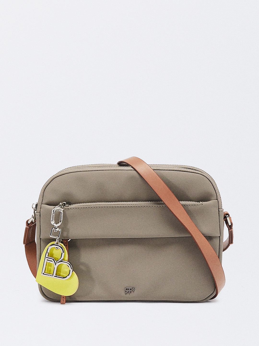 

PARFOIS Solid PU Structured Sling Bag, Taupe