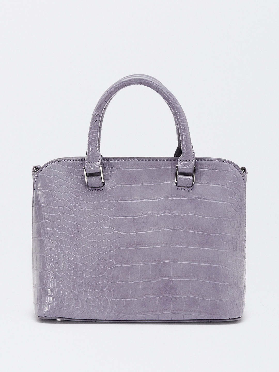 

PARFOIS Croc Textured Structured Handheld Bag, Purple