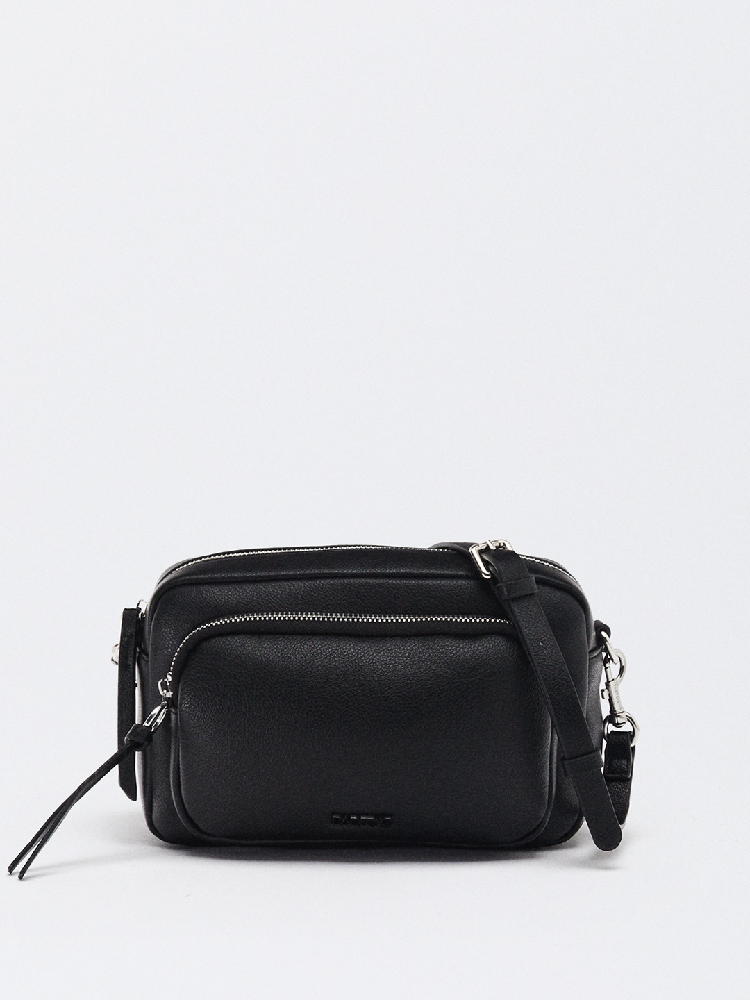 

PARFOIS Solid PU Structured Sling Bag, Black