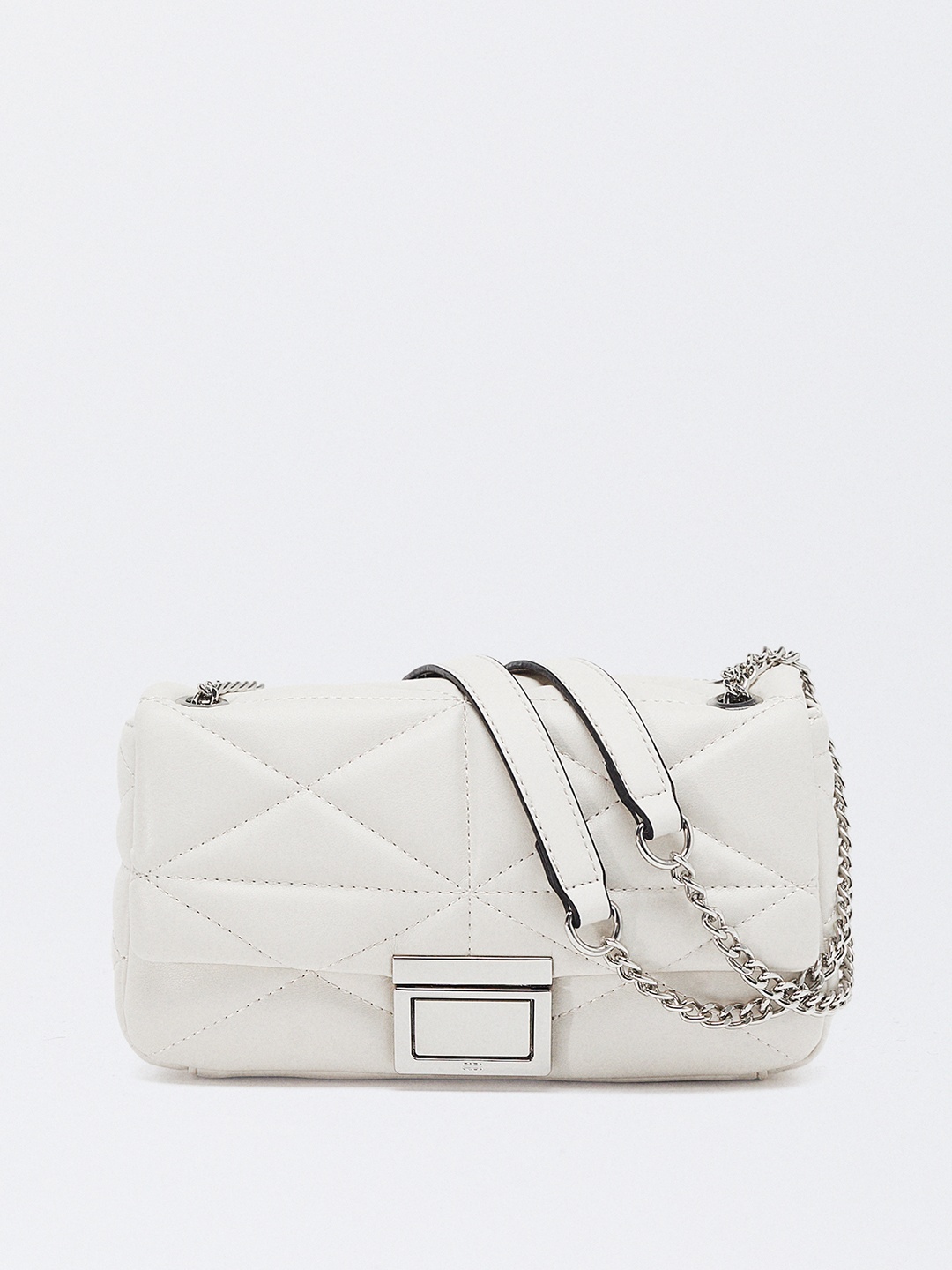 

PARFOIS Structured Quilted Shoulder Bag, Off white