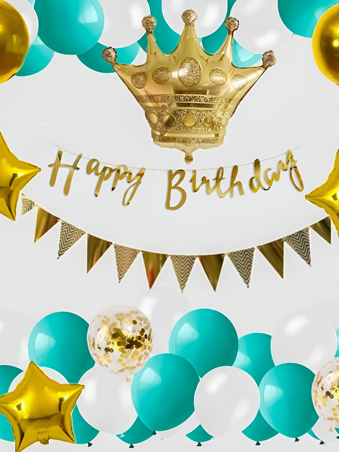 

Special You Sea Green & White 62-Pcs Birthday Decor Items