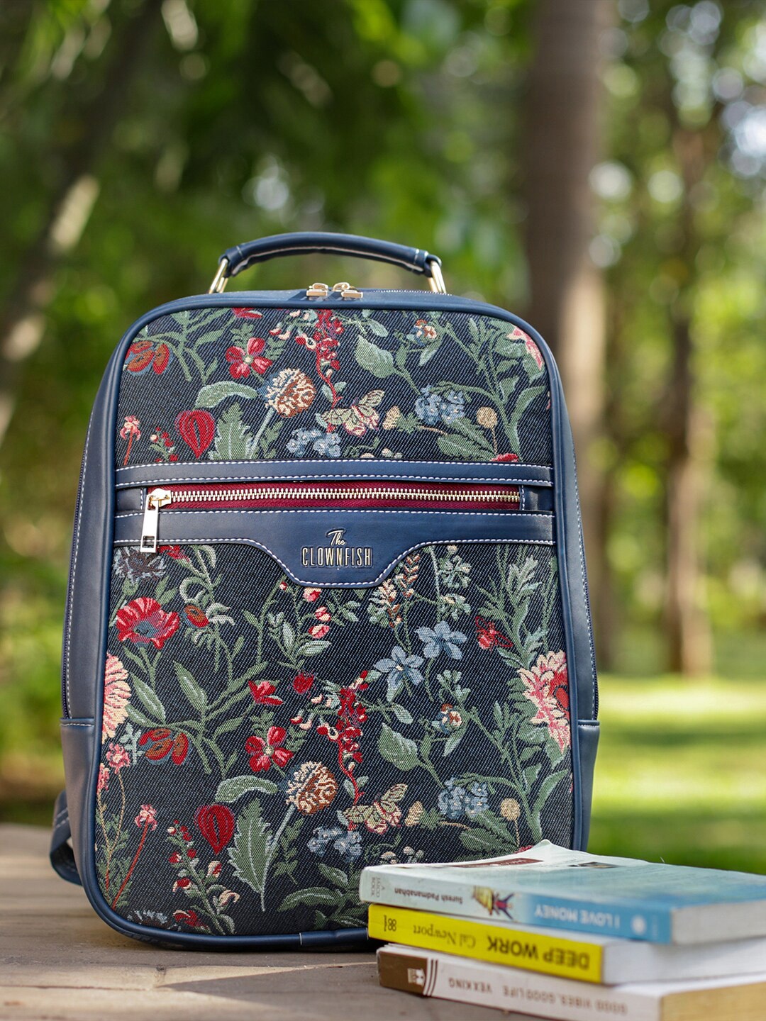 

THE CLOWNFISH Urban Printed Backpack, Navy blue