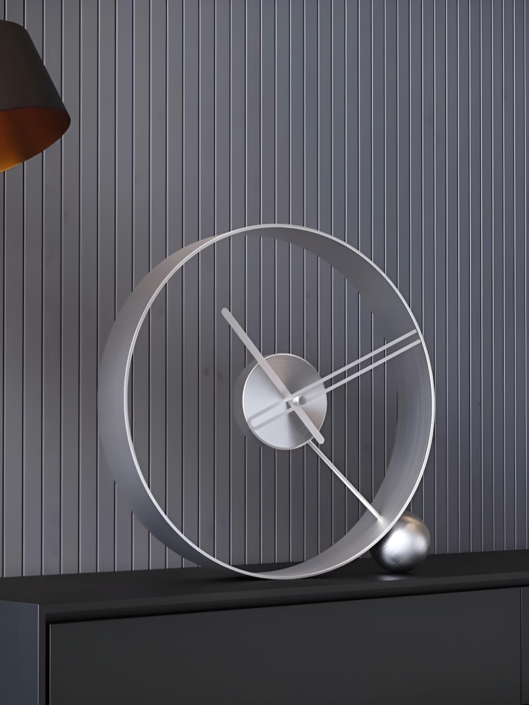 

Writings On The Wall Silver-Toned Contemporary Analogue Wall Clock