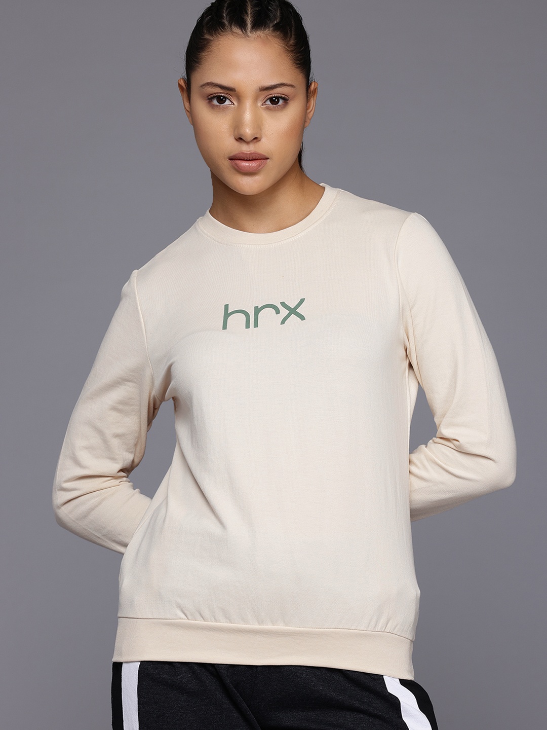 

HRX by Hrithik Roshan Printed Outdoor Sweatshirt, Beige