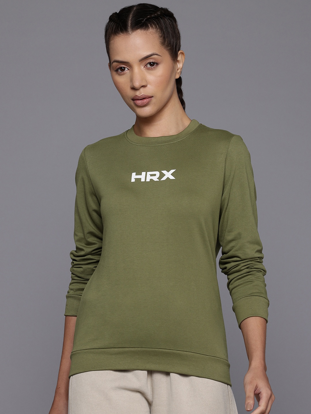 

HRX by Hrithik Roshan Running Sweatshirt, Olive