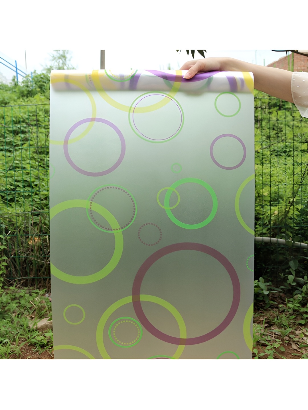 

Jaamso Royals Green & Transparent Printed Self-Adhesive Waterproof Window Sticker