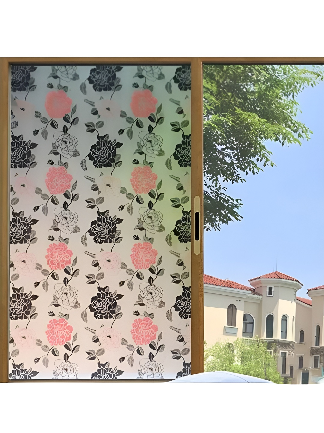

Jaamso Royals White & Pink Printed Self-Adhesive Window Film Sticker