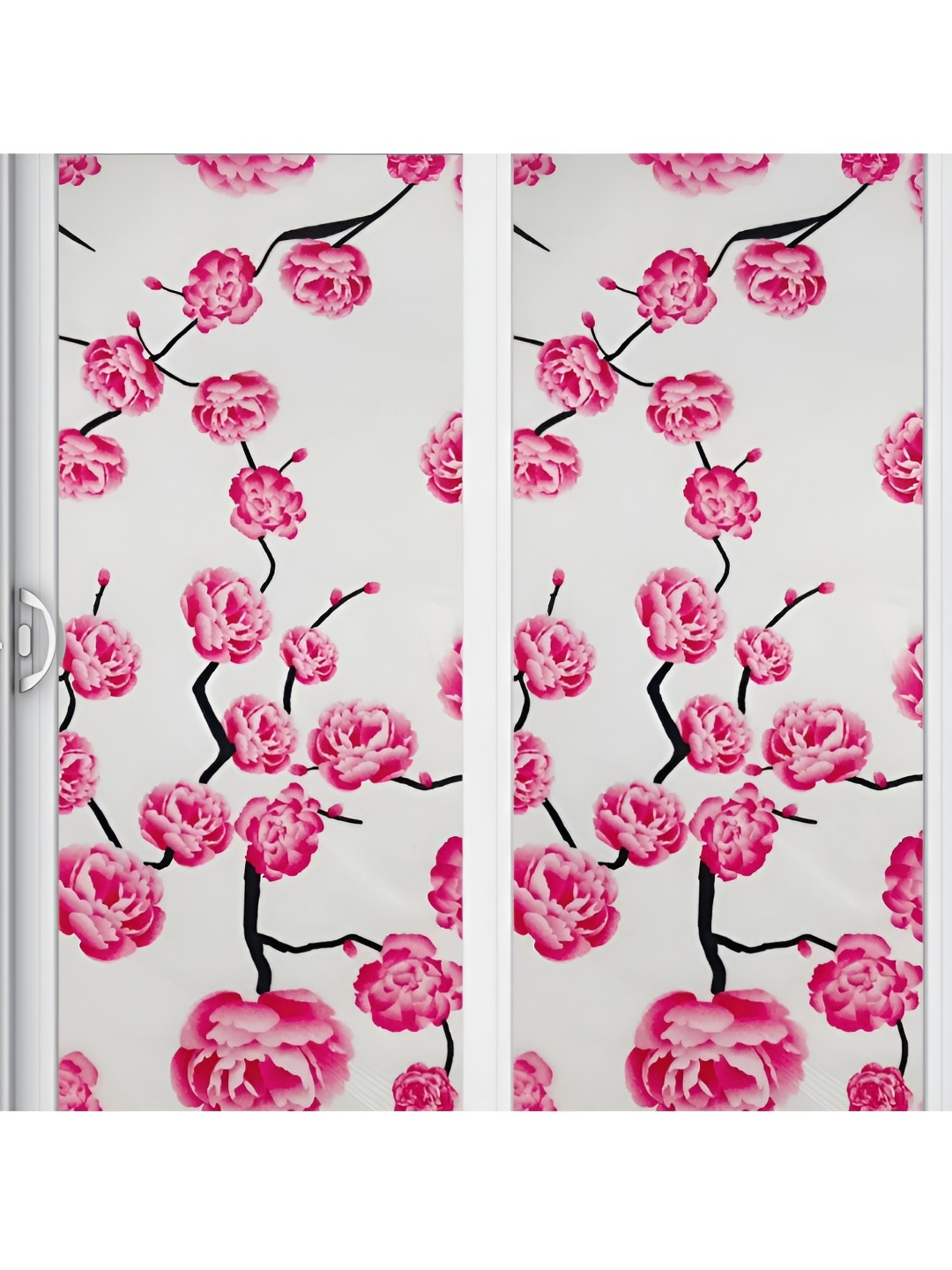 

Jaamso Royals White & Pink Printed Self-Adhesive Waterproof Window Sticker
