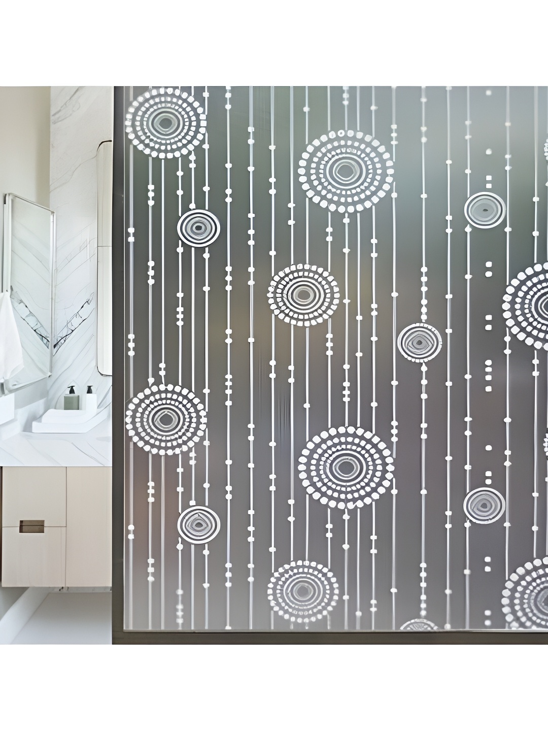 

Jaamso Royals Grey & White Printed Self-Adhesive Waterproof Window Sticker