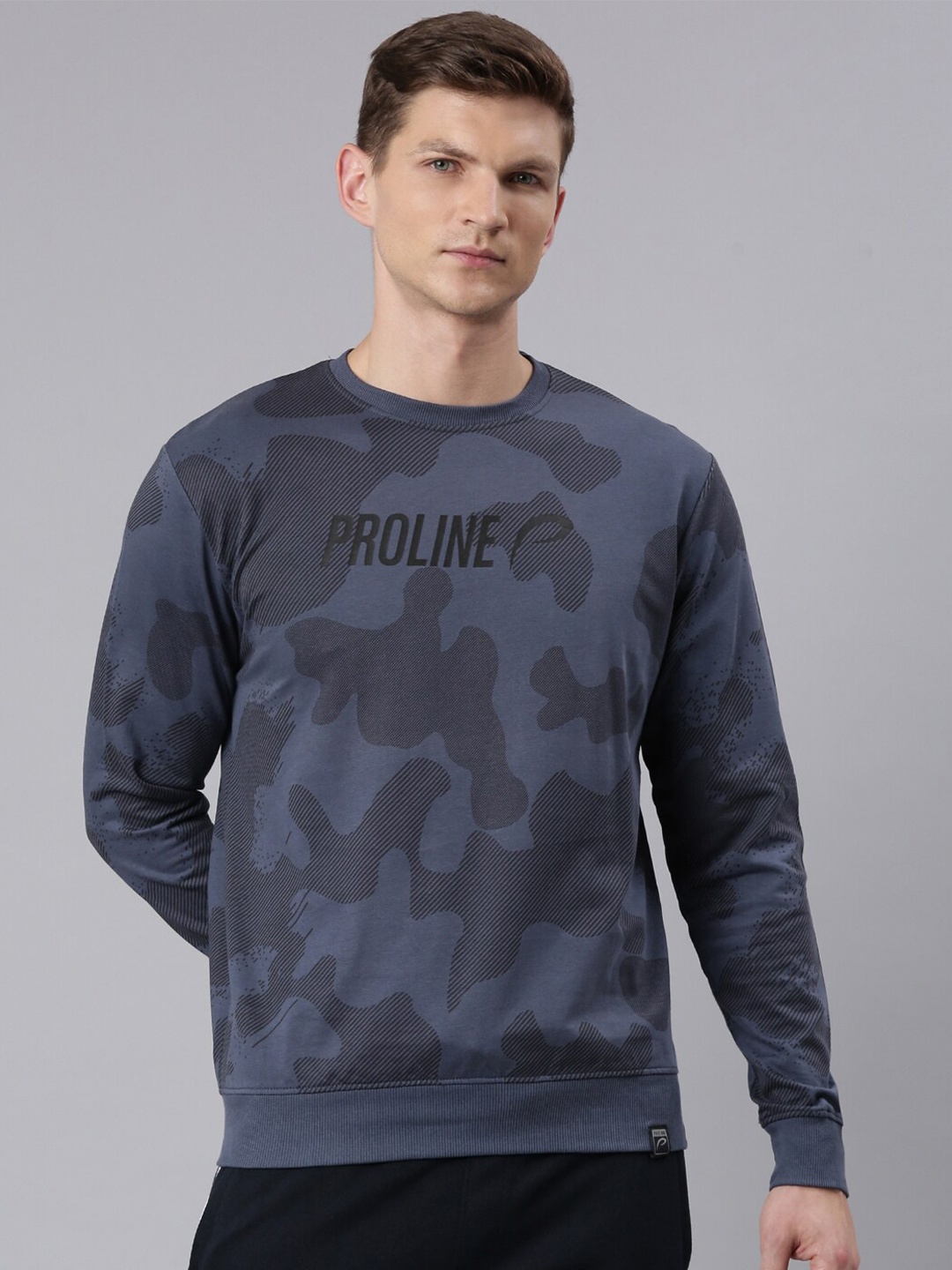 

Proline Printed Cotton Pullover Sweatshirt, Grey