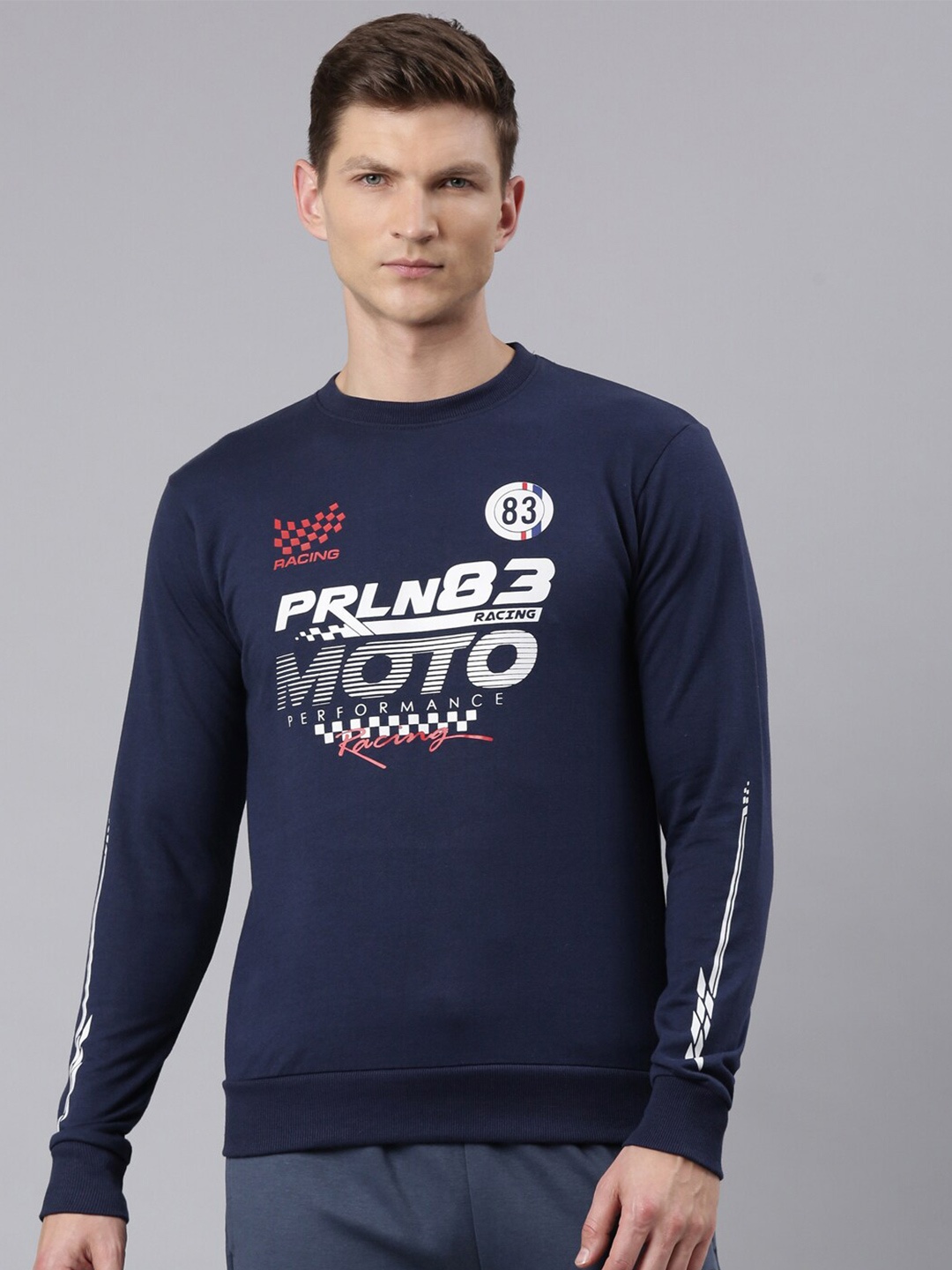 

Proline Printed Cotton Pullover Sweatshirt, Blue