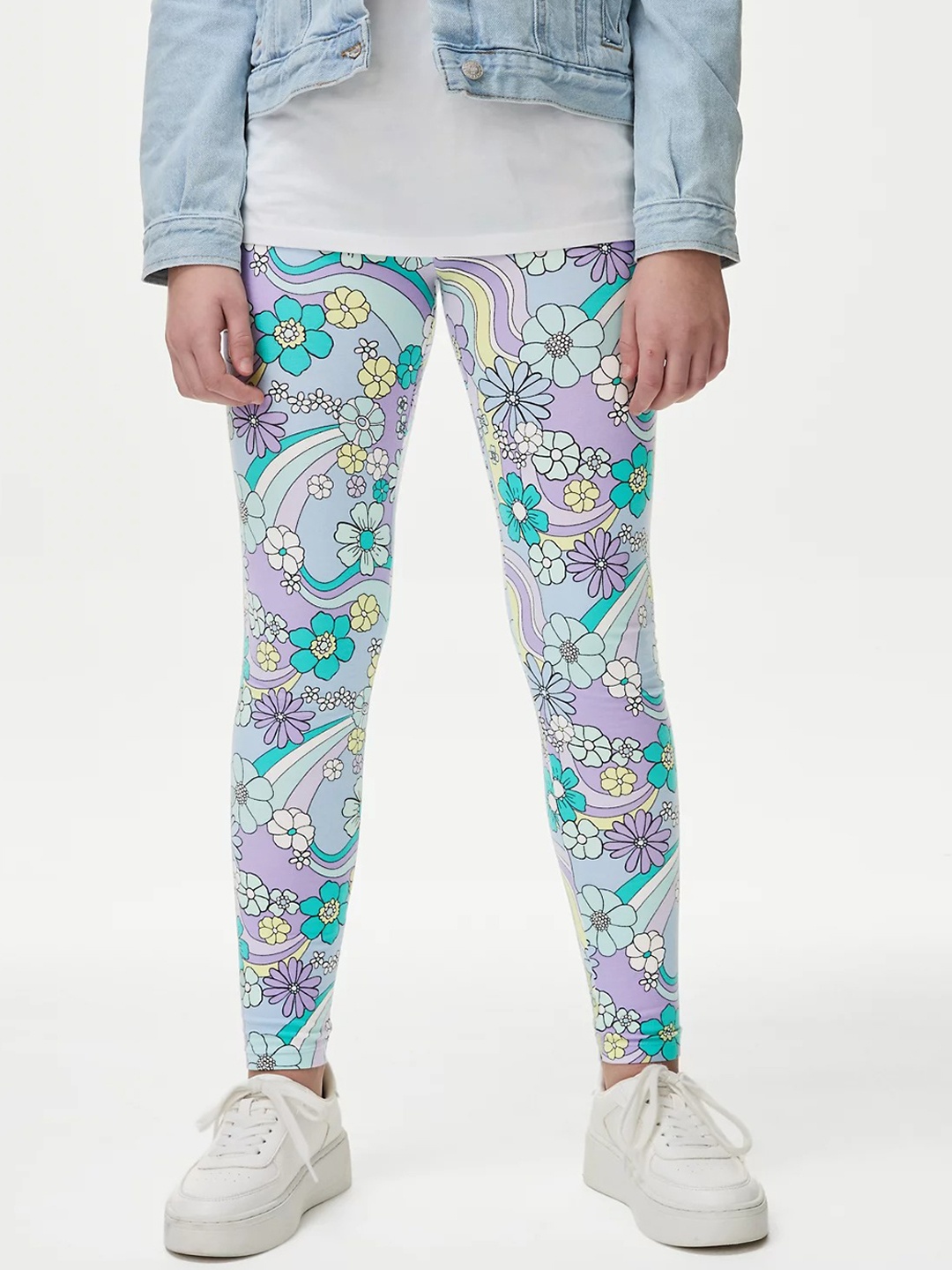 

Marks & Spencer Printed Ankle-Length Leggings, Purple