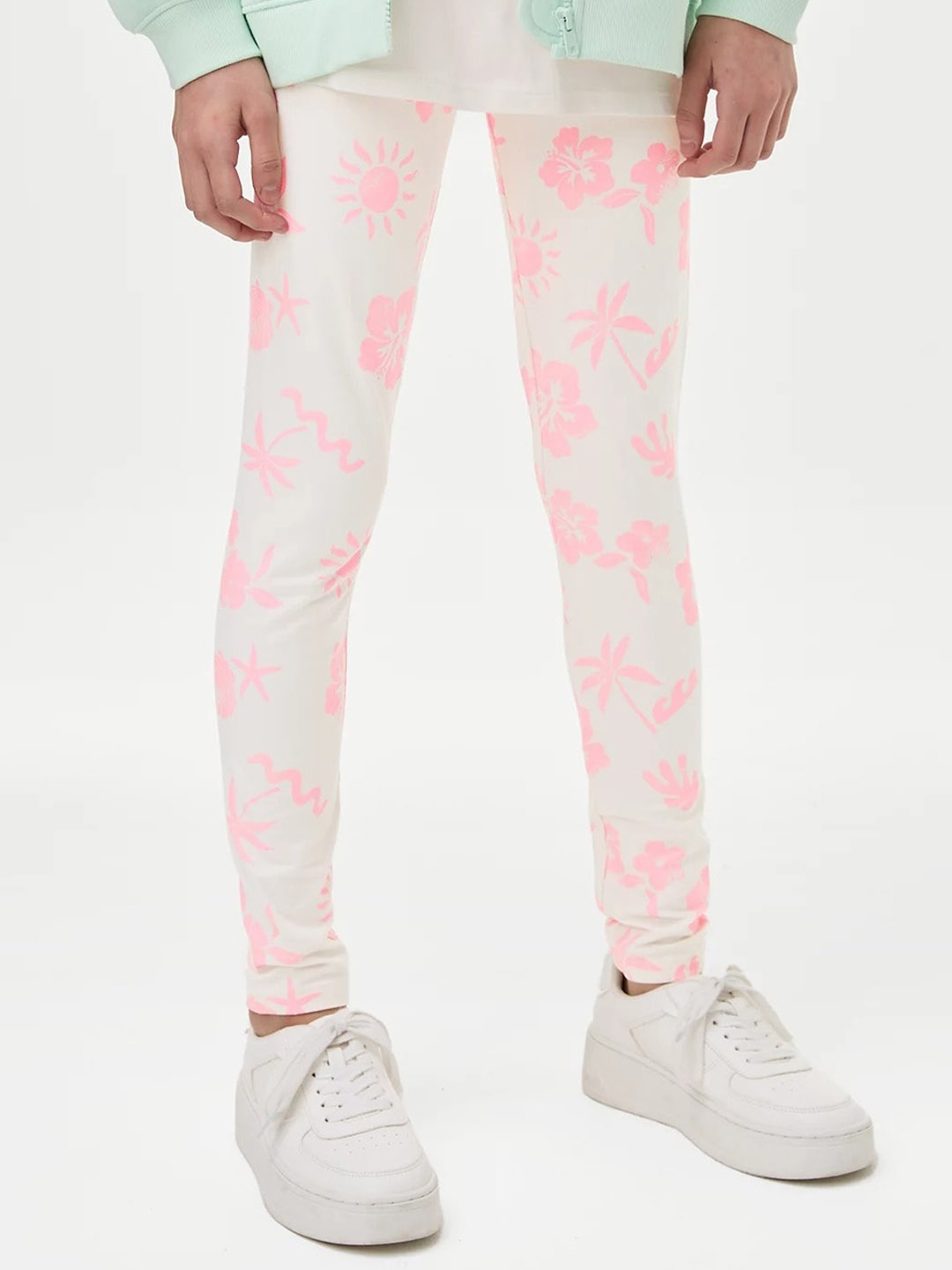 

Marks & Spencer Printed Ankle-Length Leggings, White