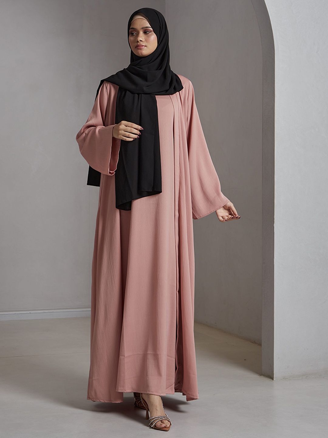 

Modest Essentials Round Neck Abaya Burqa, Pink