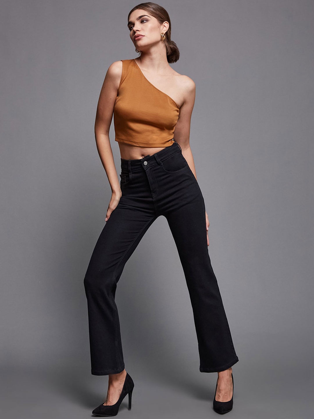 

DressBerry Women Black Women Bootcut High-Rise Clean Look Stretchable Jeans