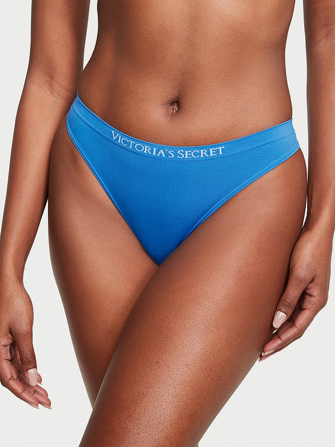

Victoria's Secret Low-Rise Seamless Thong Briefs, Blue