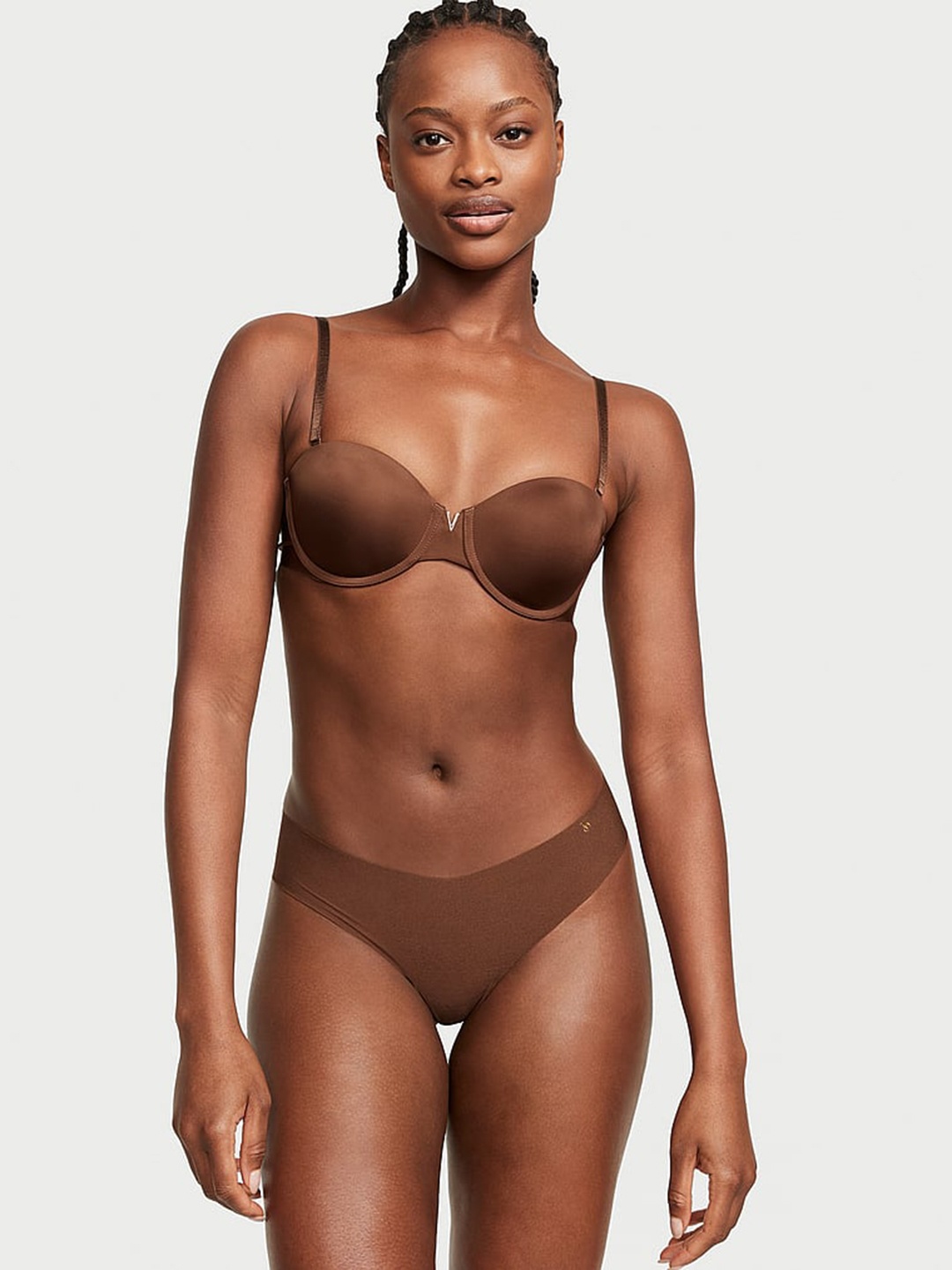 

Victoria's Secret Sexy Illusions Low-Rise No-Show Thong Briefs, Brown