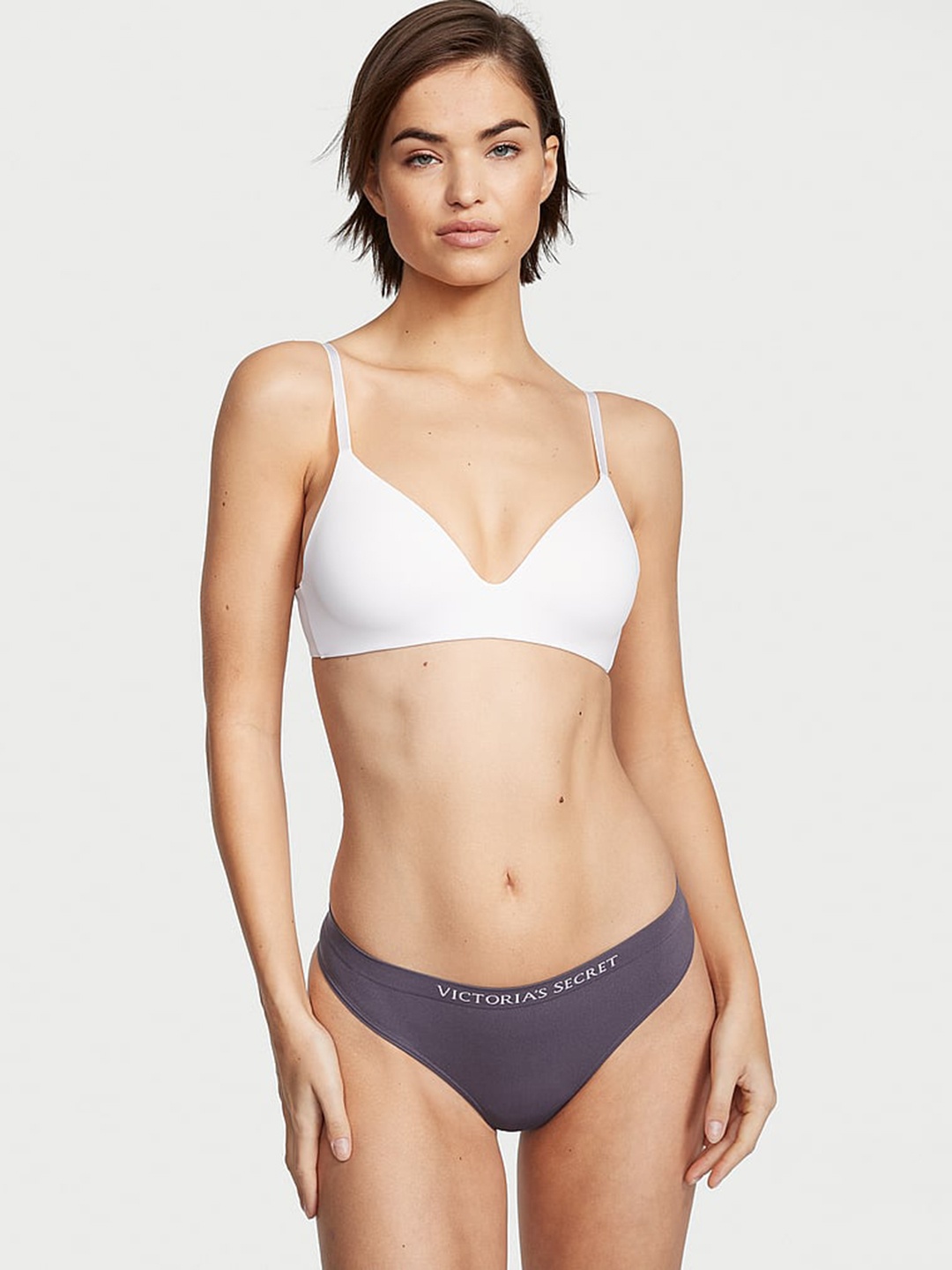 

Victoria's Secret Low-Rise Moisture-Wicking Seamless Thongs Briefs, Lavender