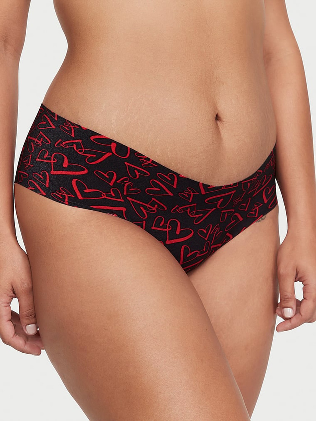 

Victoria's Secret Sexy Illusions Printed No-Show Cheeky Basic Briefs, Black