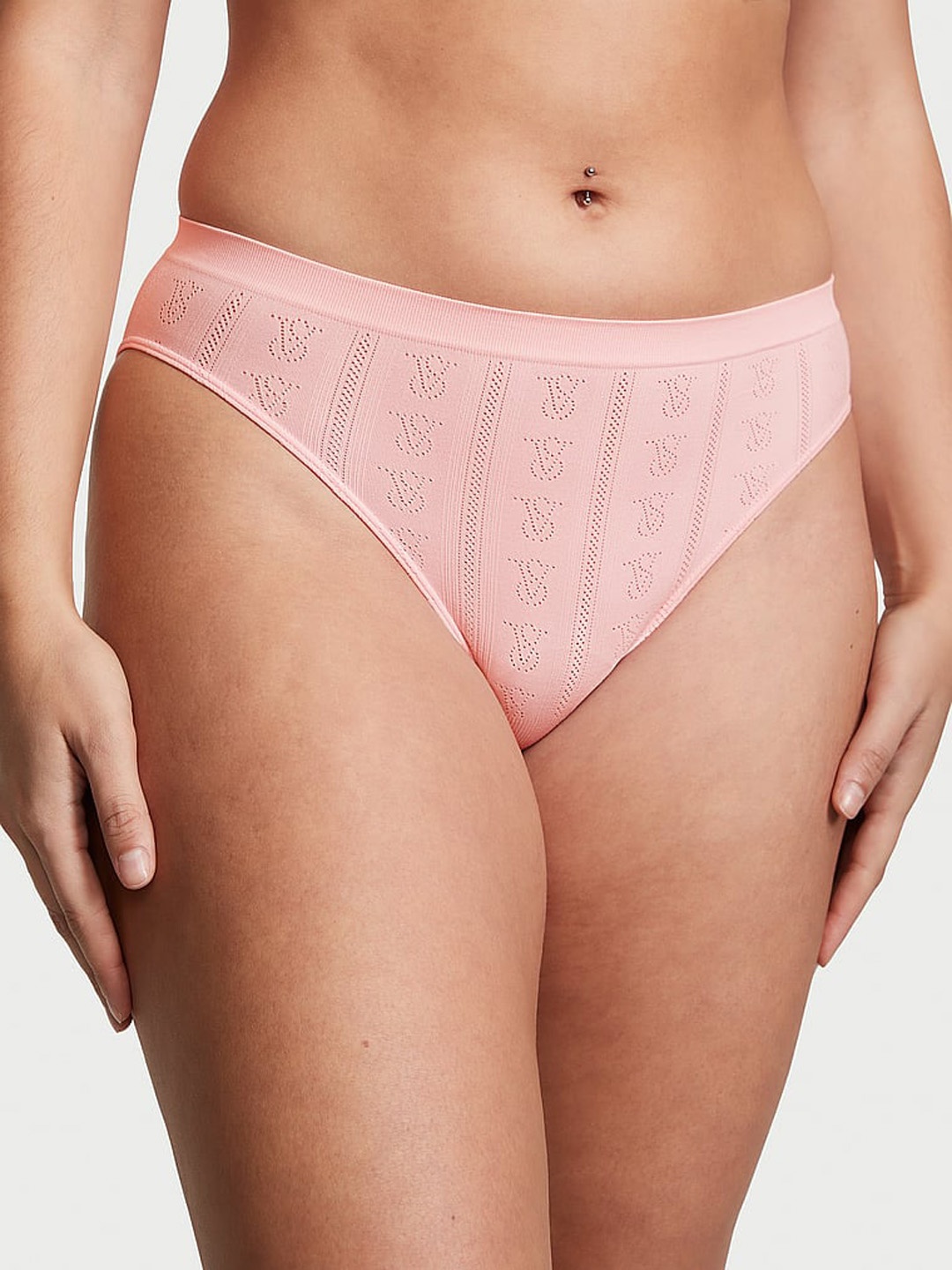

Victoria's Secret Self Design Mid-Rise Seamless Bikini Briefs, Pink